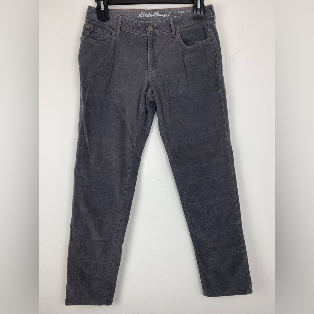 Eddie Bauer size 6 Women’s Gray Corduroy Boyfriend Slim Fit Pants
